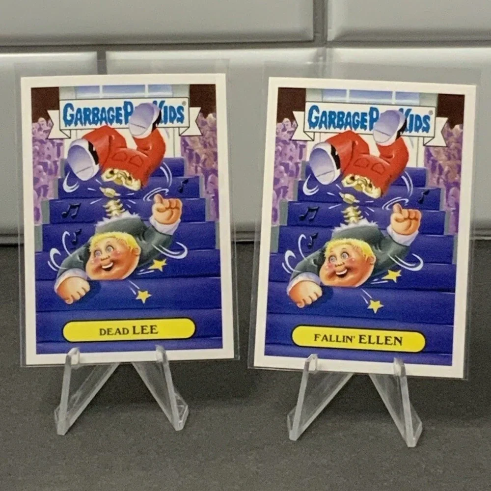Ellen DeGeneres Spoof Garbage Pail Kids 2 Card Set Prime Slime‎